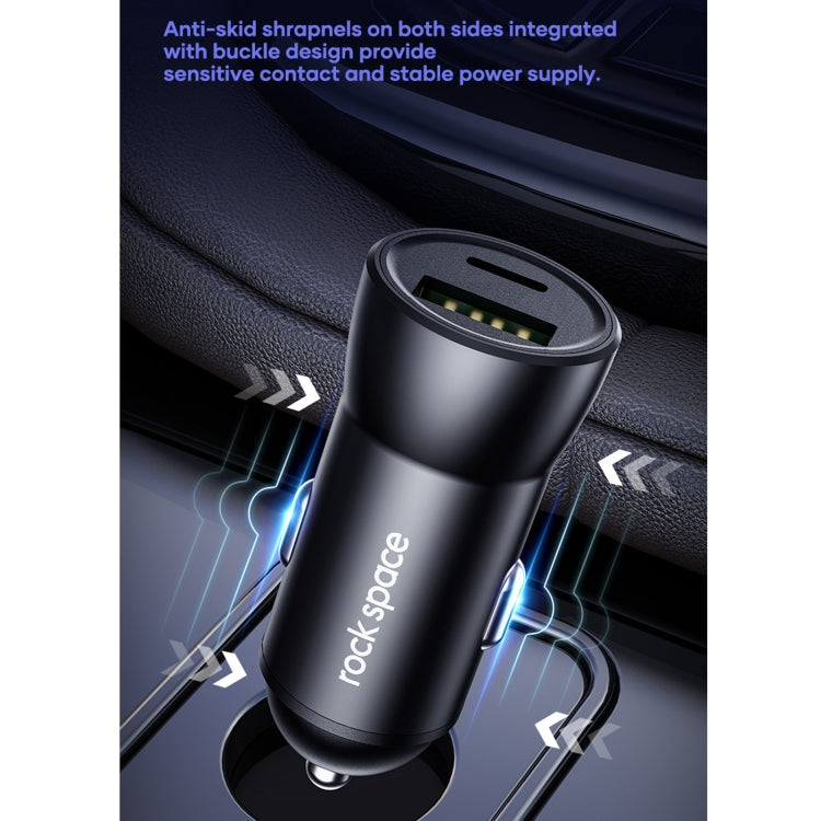 ROCK Space H12 PD 20W Type-C / USB-C  USB Fast Charging Car Charger(Black)