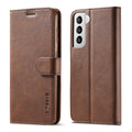 For Samsung Galaxy S21 5G LC.IMEEKE Calf Texture Horizontal Flip Leather Case with Holder & Card Slots & Wallet(Brown)