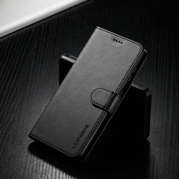 For Samsung Galaxy S21 5G LC.IMEEKE Calf Texture Horizontal Flip Leather Case with Holder & Card Slots & Wallet(Black)