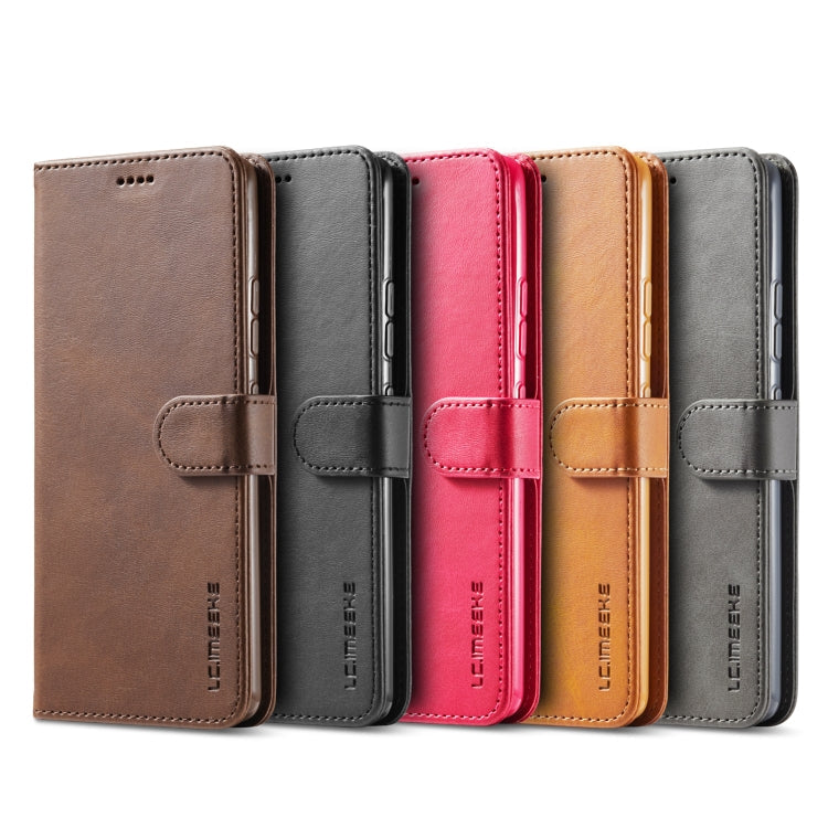 For Samsung Galaxy S21 5G LC.IMEEKE Calf Texture Horizontal Flip Leather Case with Holder & Card Slots & Wallet(Black)