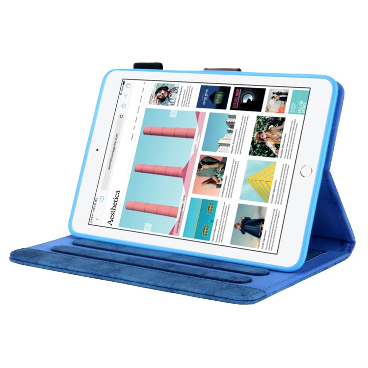 For iPad Mini 1 / 2 / 3 / 4 Business Style Horizontal Flip Leather Case, with Holder & Card Slot & Photo Frame & Sleep / Wake-up Function(Blue)