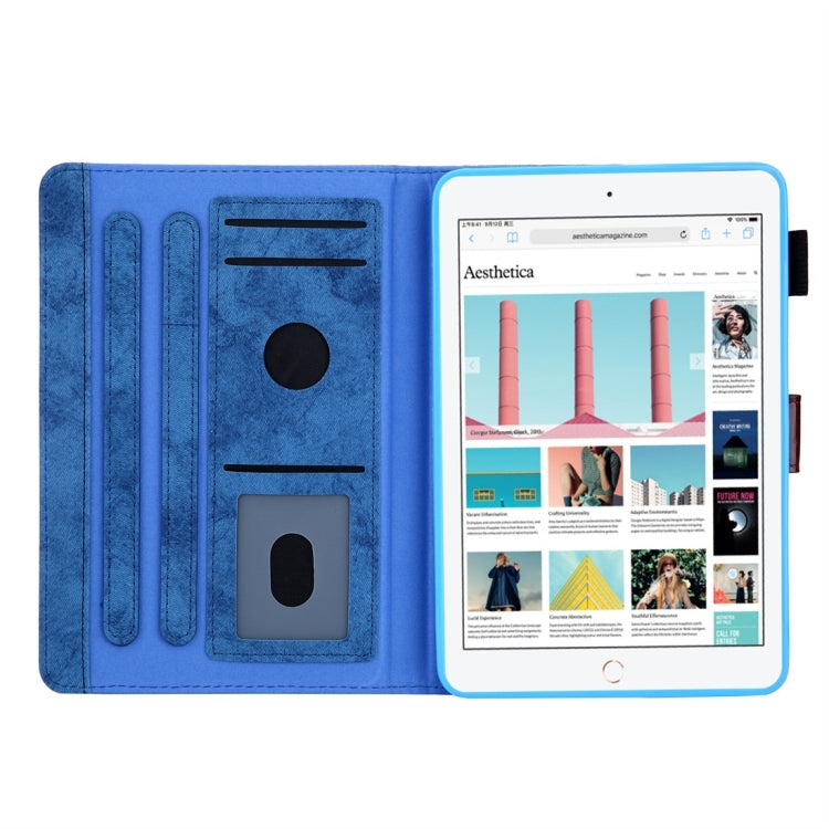 For iPad Mini 1 / 2 / 3 / 4 Business Style Horizontal Flip Leather Case, with Holder & Card Slot & Photo Frame & Sleep / Wake-up Function(Blue)