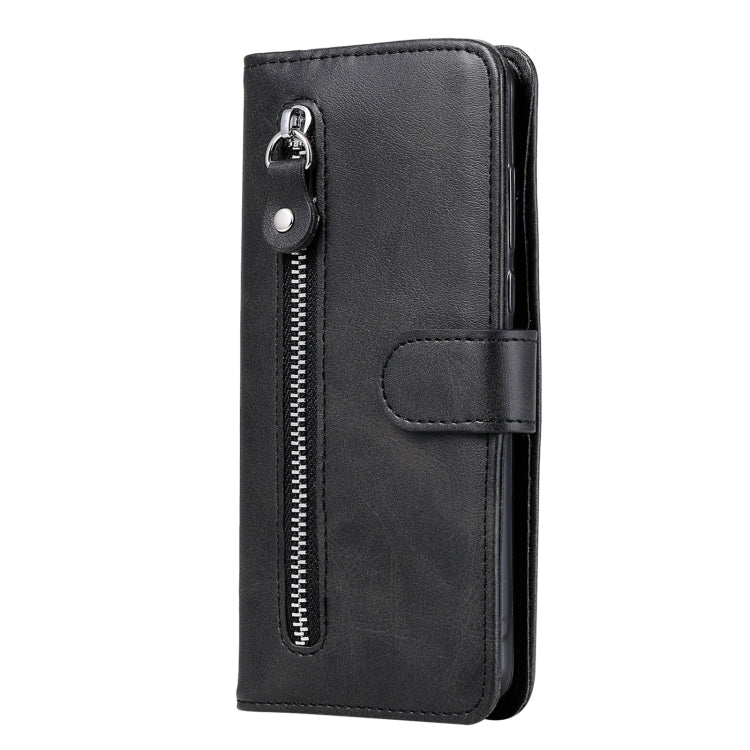 For Huawei P Smart 2021 / Y7a / Honor 10X Lite Fashion Calf Texture Zipper Horizontal Flip Leather Case with Holder & Card Slots & Wallet(Black)