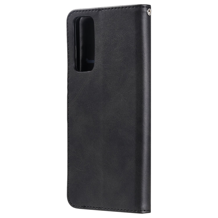 For Huawei P Smart 2021 / Y7a / Honor 10X Lite Fashion Calf Texture Zipper Horizontal Flip Leather Case with Holder & Card Slots & Wallet(Black)