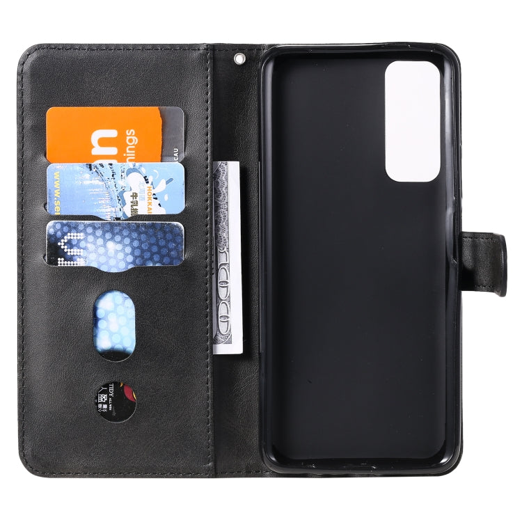 For Huawei P Smart 2021 / Y7a / Honor 10X Lite Fashion Calf Texture Zipper Horizontal Flip Leather Case with Holder & Card Slots & Wallet(Black)