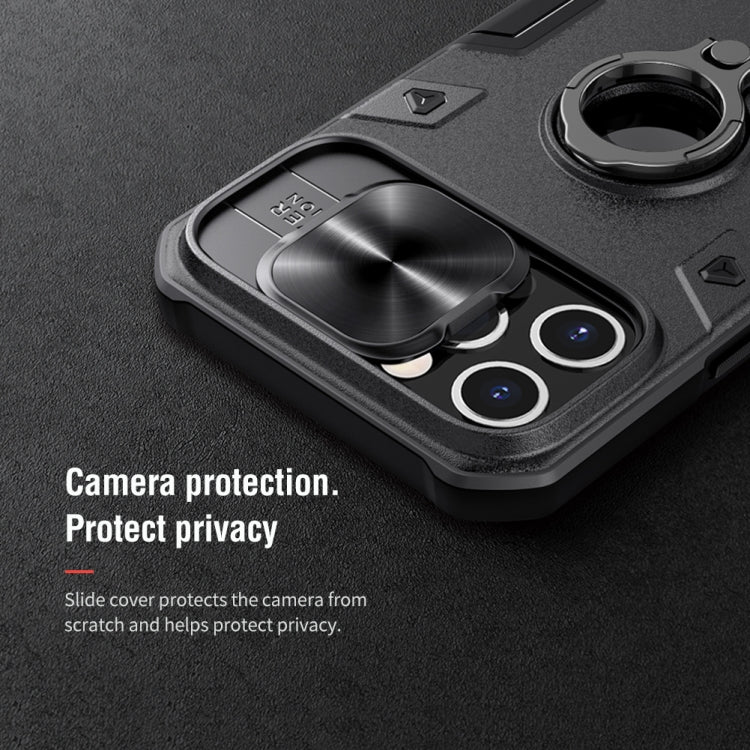 NILLKIN Shockproof CamShield Armor Protective Case with Invisible Ring Holder, For iPhone 12 Pro Max