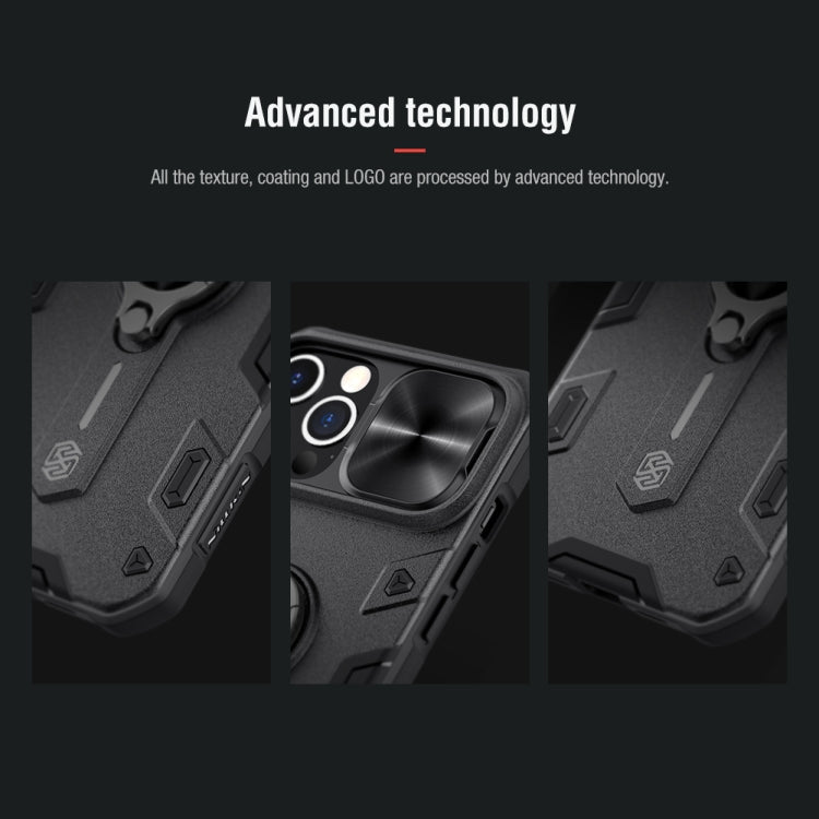 NILLKIN Shockproof CamShield Armor Protective Case with Invisible Ring Holder, For iPhone 12 Pro Max