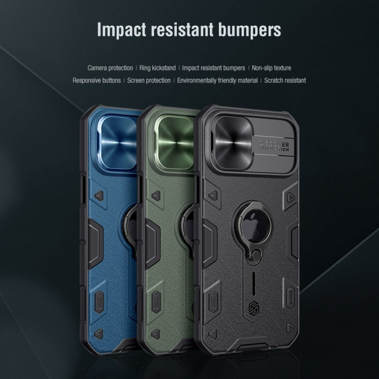 NILLKIN Shockproof CamShield Armor Protective Case with Invisible Ring Holder, For iPhone 12 Pro Max