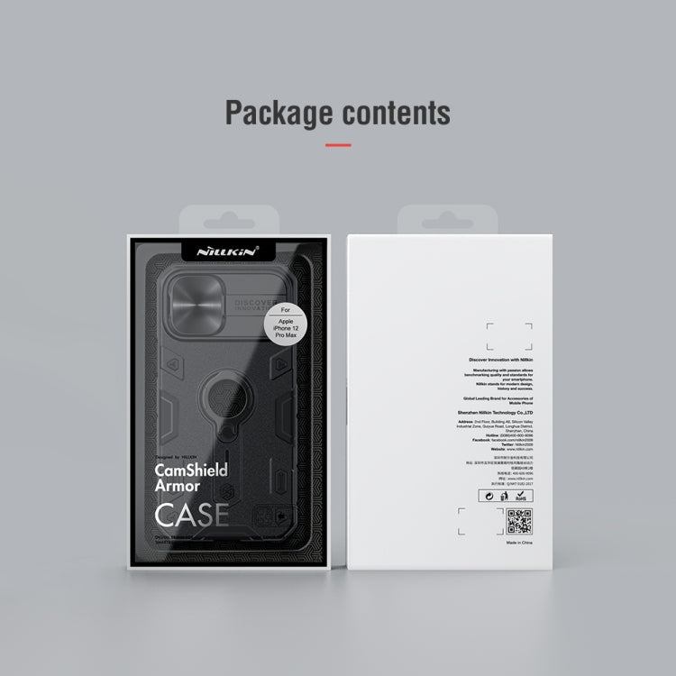 NILLKIN Shockproof CamShield Armor Protective Case with Invisible Ring Holder, For iPhone 12 Pro Max