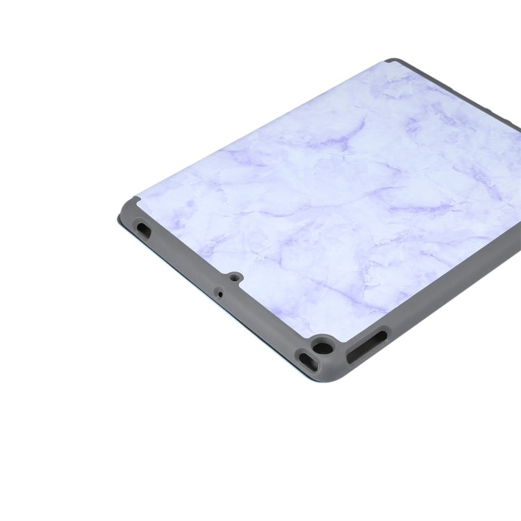 For iPad 10.2 inch Marble Texture Pattern Horizontal Flip Leather Case, with Three-folding Holder & Pen Slot & Sleep / Wake-up Function(Purple)