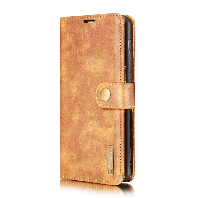 For Samsung Galaxy S21 5G DG.MING Crazy Horse Texture Flip Detachable Magnetic Leather Case with Holder & Card Slots & Wallet(Brown)