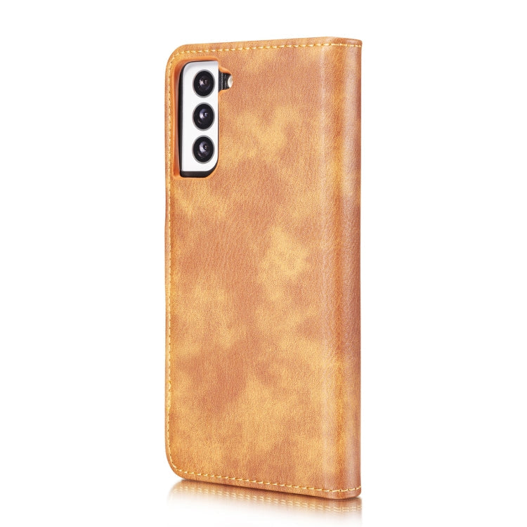For Samsung Galaxy S21 5G DG.MING Crazy Horse Texture Flip Detachable Magnetic Leather Case with Holder & Card Slots & Wallet(Brown)