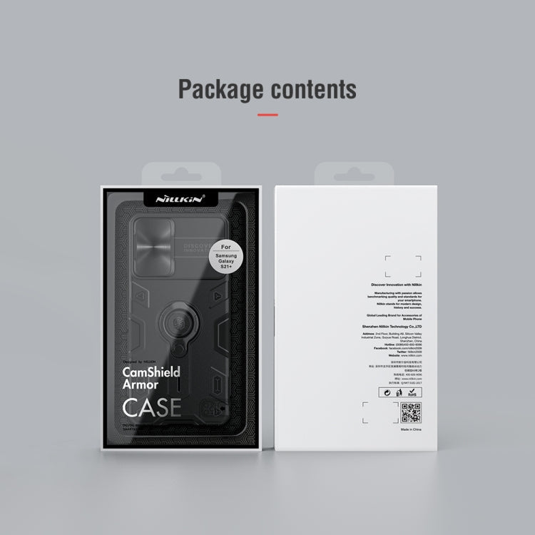 NILLKIN Shockproof CamShield Armor Protective Case with Invisible Ring Holder, For Samsung Galaxy S21+ 5G