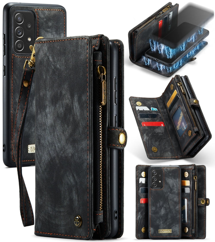 CaseMe Detachable Multifunctional Horizontal Flip Leather Case, with Card Slot & Holder & Zipper Wallet & Photo Frame, For Samsung Galaxy A52 5G / 4G