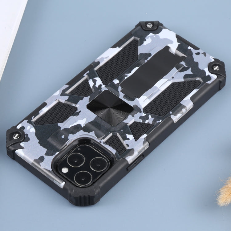 For iPhone 11 Pro Camouflage Armor Shockproof TPU + PC Magnetic Protective Case with Holder  (Grey)
