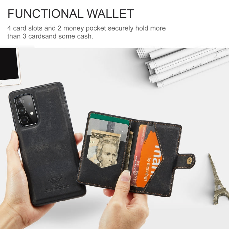 JEEHOOD Retro Magnetic Detachable Protective Case with Wallet & Card Slot & Holder, For Samsung Galaxy A52 5G, For Samsung Galaxy A72 5G, For Samsung Galaxy A51 5G