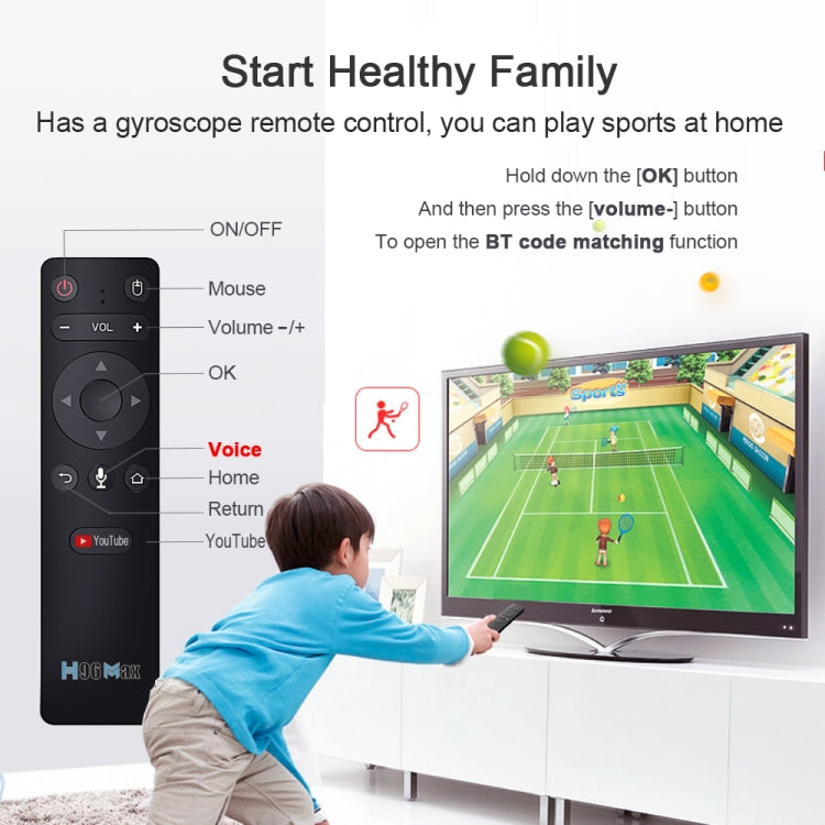 H96 Max 8K Android 11.0 TV Box, 8GB RAM, 64GB ROM, Dual-Band WiFi, UK Plug