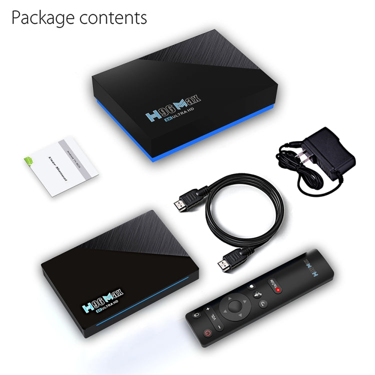 H96 Max 8K Android 11.0 TV Box, 8GB RAM, 64GB ROM, Dual-Band WiFi, UK Plug