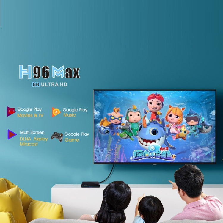 H96 Max 8K Android 11.0 TV Box, 8GB RAM, 64GB ROM, Dual-Band WiFi, UK Plug