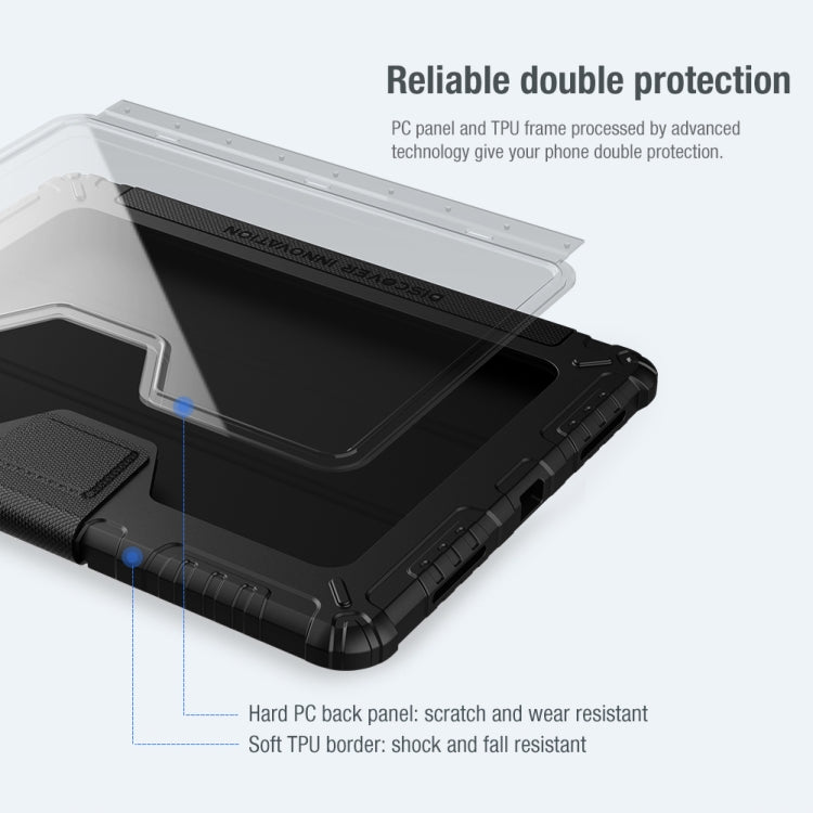 NILLKIN Armoured Pro Flip Cover Leather Case With Stand & Pen Slot & Sleep Function For iPad Air 2022 / 2020 10.9 / Air 4 / Pro 11 inch (2020)