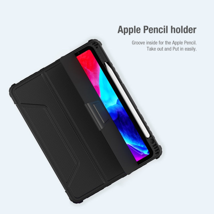 NILLKIN Armoured Pro Flip Cover Leather Case With Stand & Pen Slot & Sleep Function For iPad Air 2022 / 2020 10.9 / Air 4 / Pro 11 inch (2020)