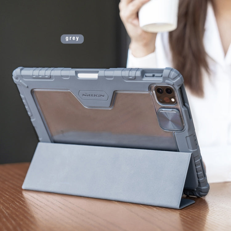 NILLKIN Armoured Pro Flip Cover Leather Case With Stand & Pen Slot & Sleep Function For iPad Air 2022 / 2020 10.9 / Air 4 / Pro 11 inch (2020)