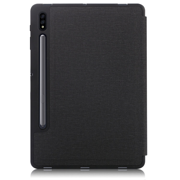Cloth Texture Multi-folding Horizontal Flip PU Leather Shockproof Case with Holder & Sleep / Wake-up Function, For Samsung Galaxy Tab S8+ / Tab S8 Plus /  Tab S7 FE / Tab S7+ T970 / T975, For Samsung Galaxy Tab S8 / Galaxy Tab S7 T870                  ...