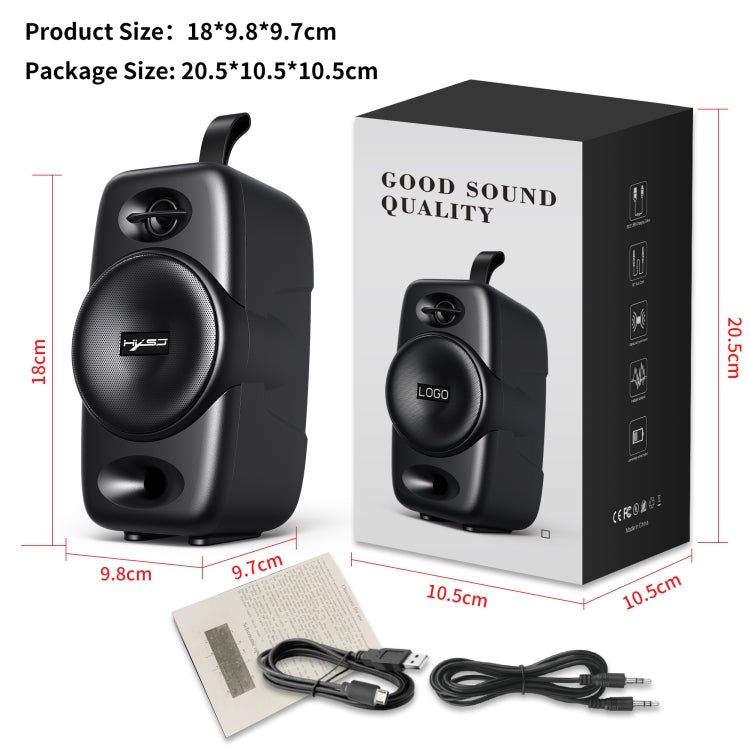 HXSJ Q8 Bluetooth 5.0 Multi-function Wireless Bluetooth Speaker Audio, Support Handsfree Calling & TF Card & USB(Black)