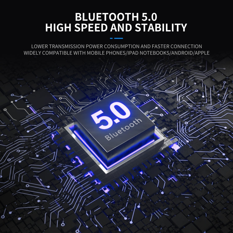 HXSJ Q8 Bluetooth 5.0 Multi-function Wireless Bluetooth Speaker Audio, Support Handsfree Calling & TF Card & USB(Black)