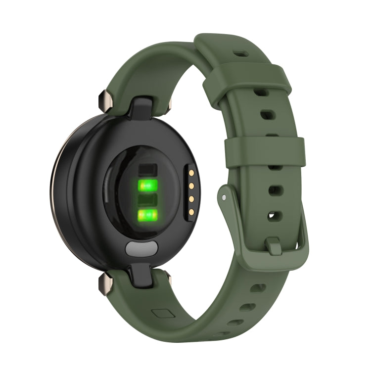 For Garmin Lily Silicone Watch Band with Dismantling Tools(Dark Green)