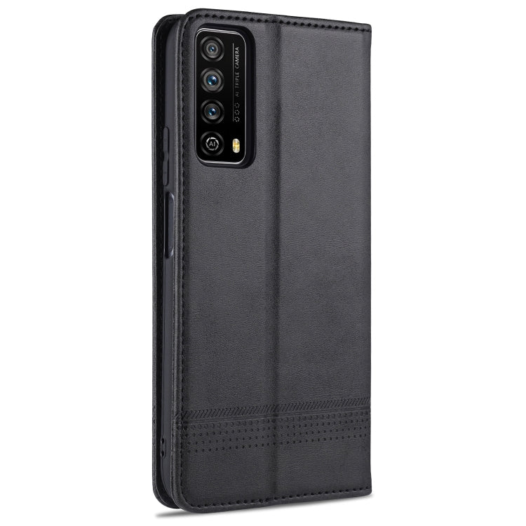 For Huawei P smart 2021 AZNS Magnetic Calf Texture Horizontal Flip Leather Case with Card Slots & Holder & Wallet(Black)