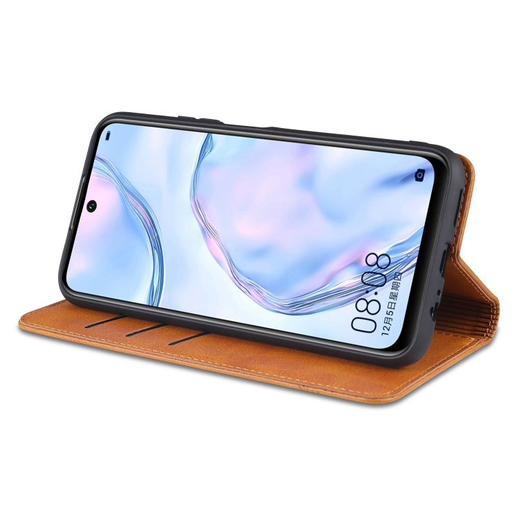 For Huawei P smart 2021 AZNS Magnetic Calf Texture Horizontal Flip Leather Case with Card Slots & Holder & Wallet(Black)