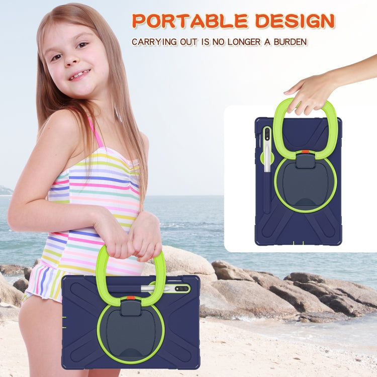 Silicone + PC Protective Case with Holder & Shoulder Strap, For Samsung Galaxy Tab S8 / Galaxy Tab S7 T870 / T875, For Samsung Galaxy Tab A7 10.4 (2020) T500 / T505, For iPad 9.7 inch (2018/2017)