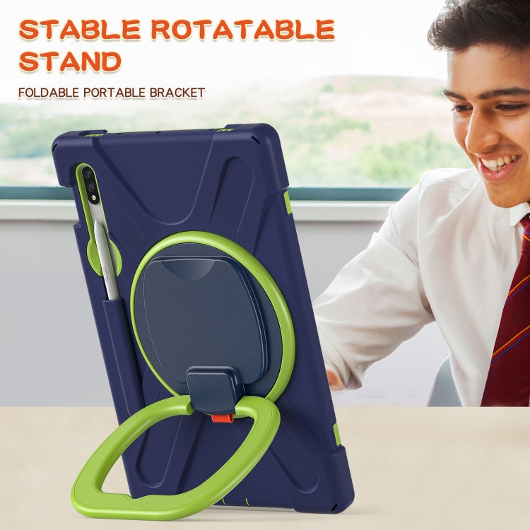 Silicone + PC Protective Case with Holder & Shoulder Strap, For Samsung Galaxy Tab S8 / Galaxy Tab S7 T870 / T875, For Samsung Galaxy Tab A7 10.4 (2020) T500 / T505, For iPad 9.7 inch (2018/2017)