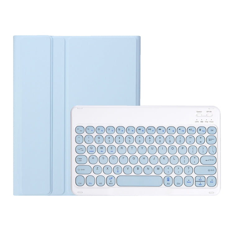 YT11B Detachable Candy Color Skin Feel Texture Round Keycap Bluetooth Keyboard Leather Case For iPad Air 4 2020 / Air 5 2022 / Pro 11 inch 2022 / 2021 / 2020 / 2018(White Ice), For iPad Air 4 2020 / Air 5 2022 / Pro 11 inch 2022 / 2021 / 2020 / 2018   ...