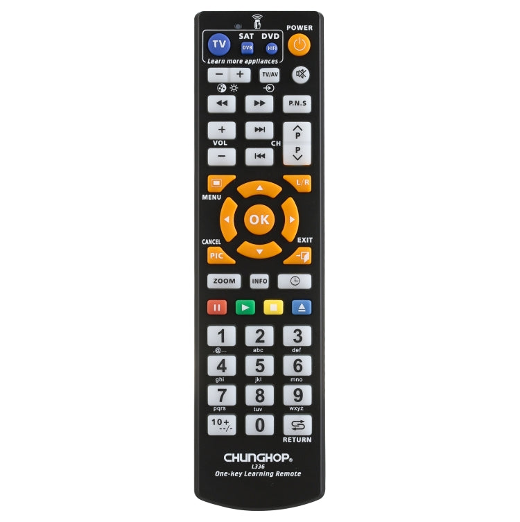 CHUNGHOP L336 Universal Smart Learning Remote Controller for TV / CBL / DVD, L336(Black)