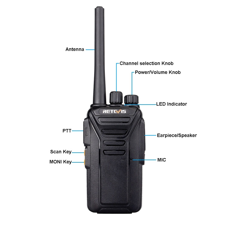 RETEVIS RT27 2W US Frequency 462.5500MHz-467.7125MHz 22CHS FRS Two Way Radio Handheld Walkie Talkie, US Plug, RT27, US Plug