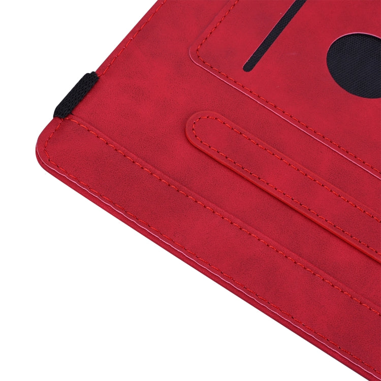 For iPad 4 & 3 & 2 Calf Pattern Double Folding Design Embossed Leather Case with Holder & Card Slots & Pen Slot & Elastic Band(Red)