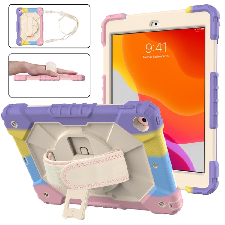 Contrast Color Robot Shockproof Silicon + PC Protective Case with Holder & Shoulder Strap, For iPad 10.2 2021 / 2020 / 2019