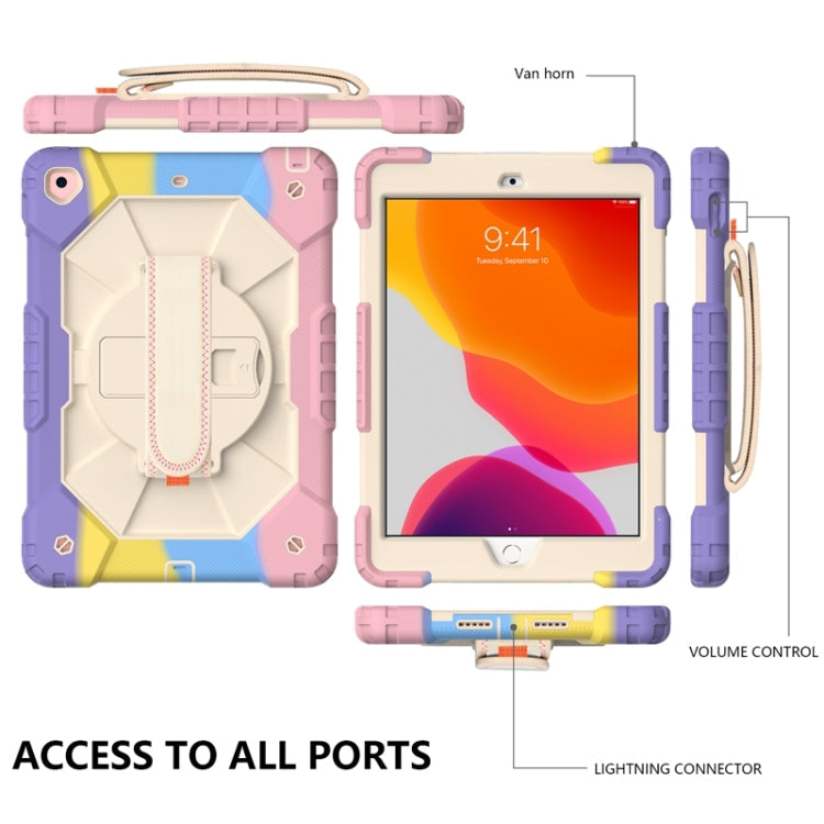 Contrast Color Robot Shockproof Silicon + PC Protective Case with Holder & Shoulder Strap, For iPad 10.2 2021 / 2020 / 2019