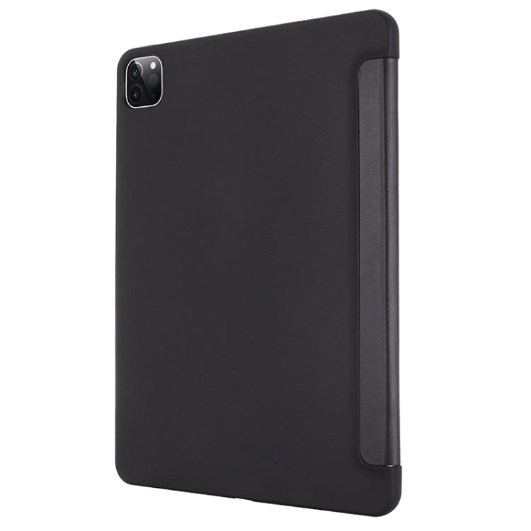 For iPad Pro 11 2022 / 2021 / 2020 TPU Horizontal Flip Leather Tablet Case with Three-folding Holder(Black)