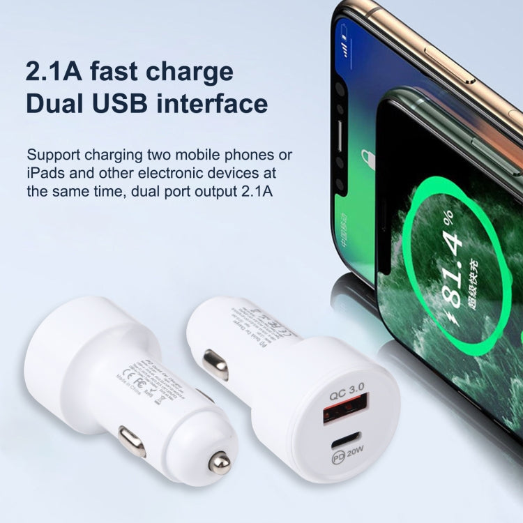 LZ-201 PD 20W USB-C / Type-C  QC 3.0 USB Mini Fast Car Charger(Black)