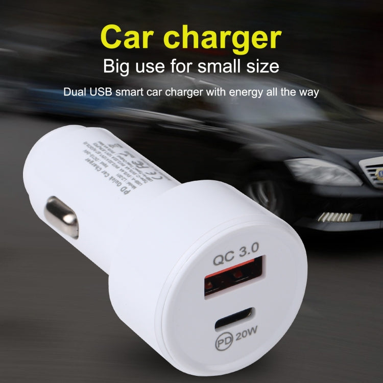 LZ-201 PD 20W USB-C / Type-C  QC 3.0 USB Mini Fast Car Charger(Black)