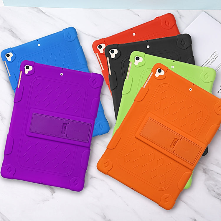 All-inclusive Silicone Shockproof Case with Holder For iPad 9.7 2018/2017 / Air 2 / Air / Pro 9.7 2016(Orange)