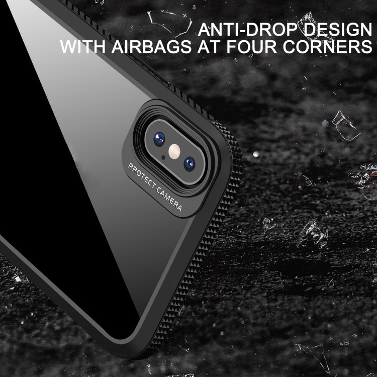 iPAKY MG Series Carbon Fiber Texture Shockproof TPU+ Transparent PC Case, For iPhone XS Max