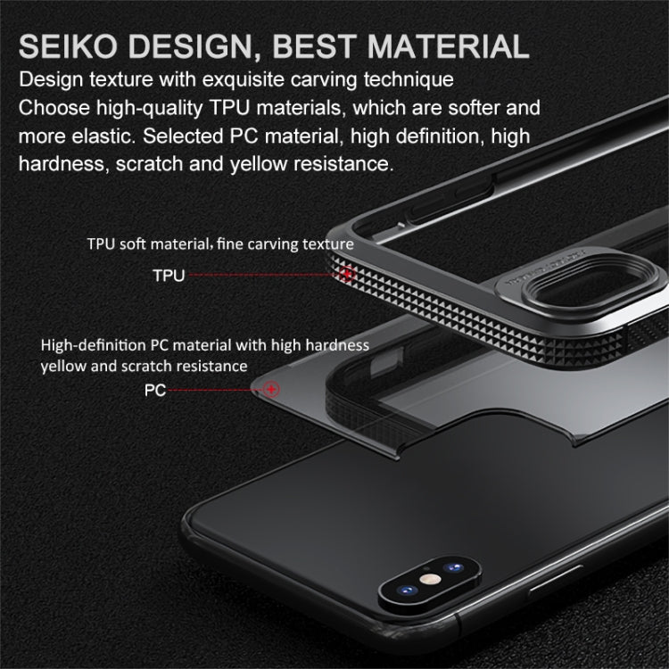 iPAKY MG Series Carbon Fiber Texture Shockproof TPU+ Transparent PC Case, For iPhone XS Max