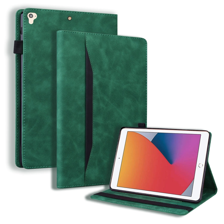 Business Leather Case for iPad 9.7/Pro 9.7/Air 2 with Holder, Card Slots, Photo Frame, Sleep/Wake Function (Green)
