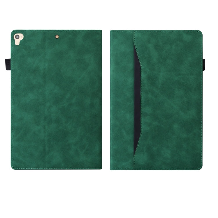 Business Leather Case for iPad 9.7/Pro 9.7/Air 2 with Holder, Card Slots, Photo Frame, Sleep/Wake Function (Green)