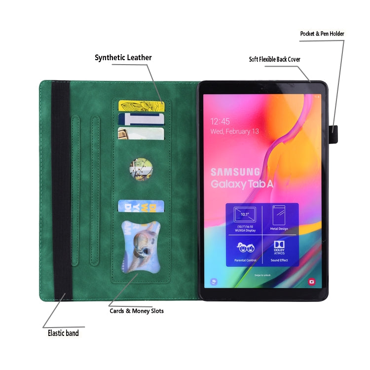Business Leather Case for iPad 9.7/Pro 9.7/Air 2 with Holder, Card Slots, Photo Frame, Sleep/Wake Function (Green)