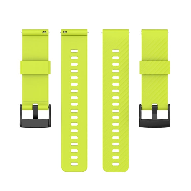 For Suunto 7 24mm Solid Color Silicone Watch Band(Lime Green)